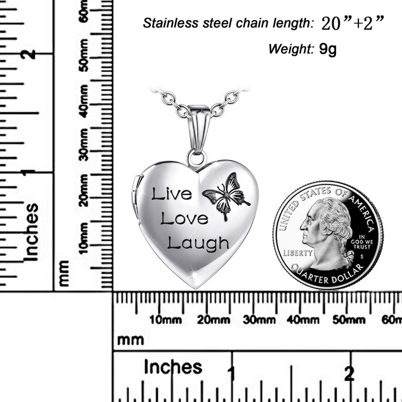 YOUFENG Unicorns Gifts for Her Love Heart Initial Letter Locket Necklace that Holds Pictures Enamel Locket Pendant Gifts for Women - Image 2